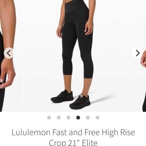 COPY - Lululemon Size 4 Fast and Free Crop 21"